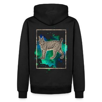 Lynx - Sweat à capuche Premium bio Homme - noir - Dos - Nico (187cm)