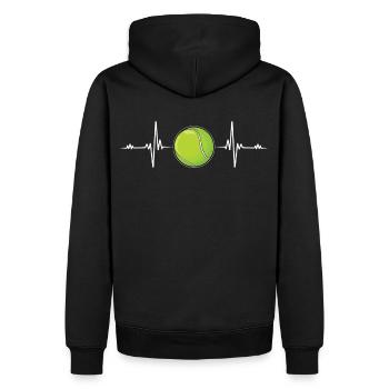 Tennis Herzschlag Tennisball Lustig Geschenk - Männer Premium Bio Hoodie - Schwarz - Hinten - Nico (187cm)