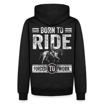 Cadeau né pour monter des chevaux - Sweat à capuche Premium bio Homme - noir - Dos - Nico (187cm)