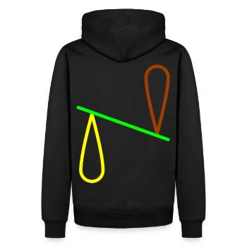 Formes géométriques et formes de kibs - Sweat à capuche Premium bio Homme - noir - Dos - Nico (187cm)