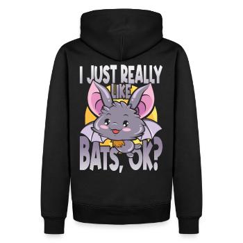 Je suis Juste Really Like Bats, d’accord ? Les amoureux de la chauve-souris - Sweat à capuche Premium bio Homme - noir - Dos - Nico (187cm)