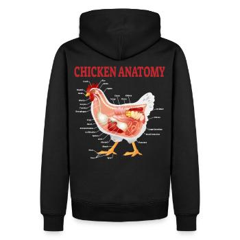 Poulets anatomie poulets éleveurs de poulets cadeau - Sweat à capuche Premium bio Homme - noir - Dos - Nico (187cm)