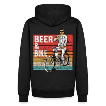 Beer & Bike Bière & Vélo Vélo Cadeau - Sweat à capuche Premium bio Homme - noir - Dos - Nico (187cm)