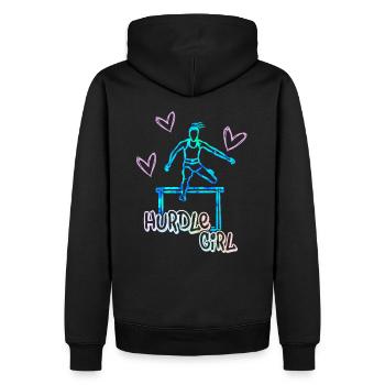 Hurdles Track and Field Cool Gift for Sports Girl - Men’s Premium Organic Hoodie - black - Back - Nico (187cm)