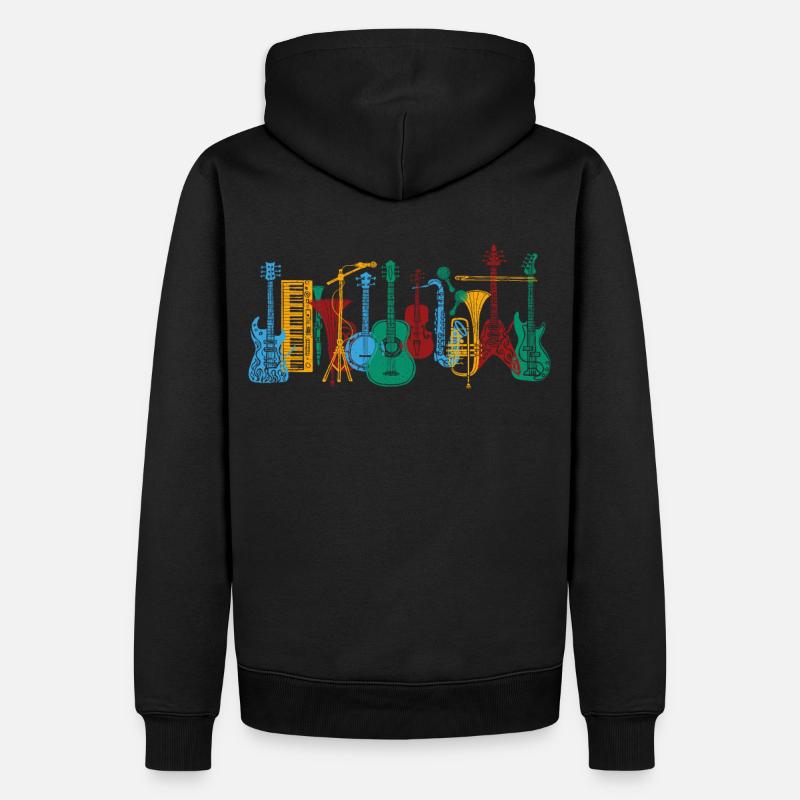 Instruments rétro instruments de musique rétro - Sweat à capuche Premium bio Homme - noir