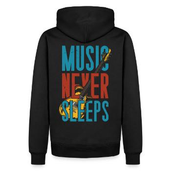 Vintage Rock Guitar Guitarist Electric Guitar Bassist - Men’s Premium Organic Hoodie - black - Back - Nico (187cm)
