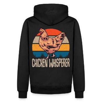 Éleveur de poulets Sort Poulet Whisperer - Sweat à capuche Premium bio Homme - noir - Dos - Nico (187cm)