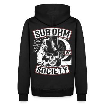 Sub Ohm Vape Club - Männer Premium Bio Hoodie - Schwarz - Hinten - Nico (187cm)