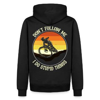 VTT Downhill Vintage Enduro VTT Freeride - Sweat à capuche Premium bio Homme - noir - Dos - Nico (187cm)
