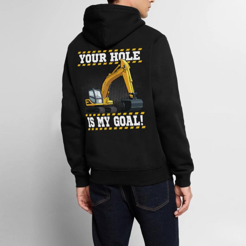 Excavator Machine Operator Work Occupation Construction Work Men’s Premium Organic Hoodie