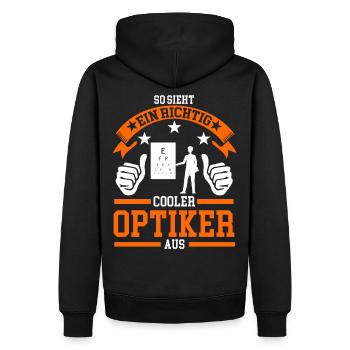 Optiker Brille Optik Geschenk - Männer Premium Bio Hoodie - Schwarz - Hinten - Nico (187cm)