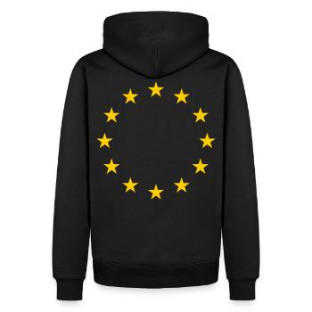 L’Europe - Sweat à capuche Premium bio Homme - noir - Dos - Nico (187cm)