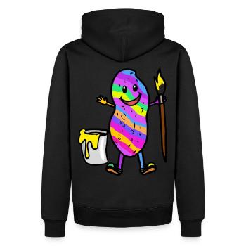 Erdnuss Kunstakademie Malen Grafiti Job - Männer Premium Bio Hoodie - Schwarz - Hinten - Nico (187cm)