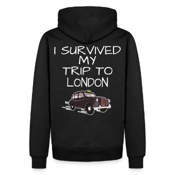 I survived my trip to london Souvenir Geschenk - Männer Premium Bio Hoodie - Schwarz - Hinten - Nico (187cm)