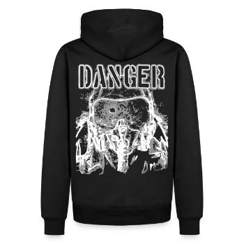 2reborn Jet Pilot Jet wh - Männer Premium Bio Hoodie - Schwarz - Hinten - Nico (187cm)