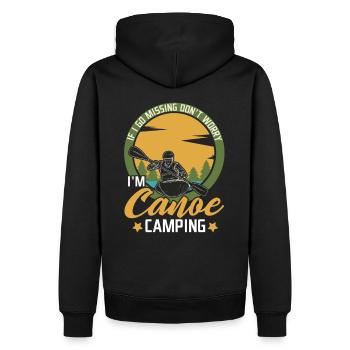 Funny Canoe Camping - Men’s Premium Organic Hoodie - black - Back - Nico (187cm)