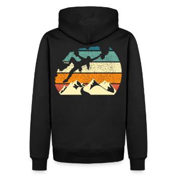 escalade sport climbing grimpeur escalader rocher - Sweat à capuche Premium bio Homme - noir - Dos - Nico (187cm)