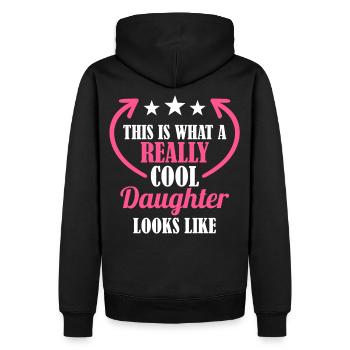 Really cool daughter - Men’s Premium Organic Hoodie - black - Back - Nico (187cm)