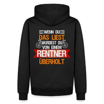 Vom Rentner überholt - Männer Premium Bio Hoodie - Schwarz - Hinten - Nico (187cm)