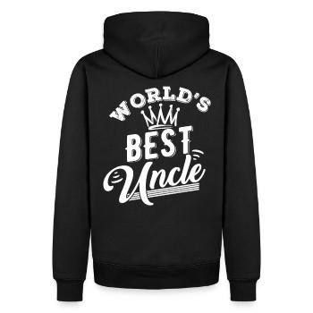 Le meilleur oncle du monde - Sweat à capuche Premium bio Homme - noir - Dos - Nico (187cm)