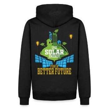 Énergie solaire Énergie renouvelable - Sweat à capuche Premium bio Homme - noir - Dos - Nico (187cm)