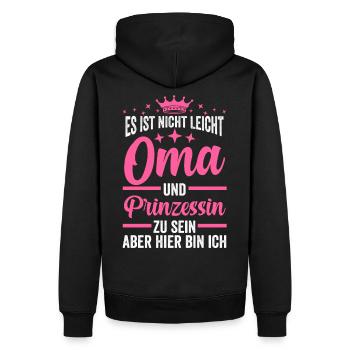 Oma Prinzessin - Männer Premium Bio Hoodie - Schwarz - Hinten - Nico (187cm)