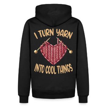 Crochet à la main Tricot hobby laine cadeau - Sweat à capuche Premium bio Homme - noir - Dos - Nico (187cm)