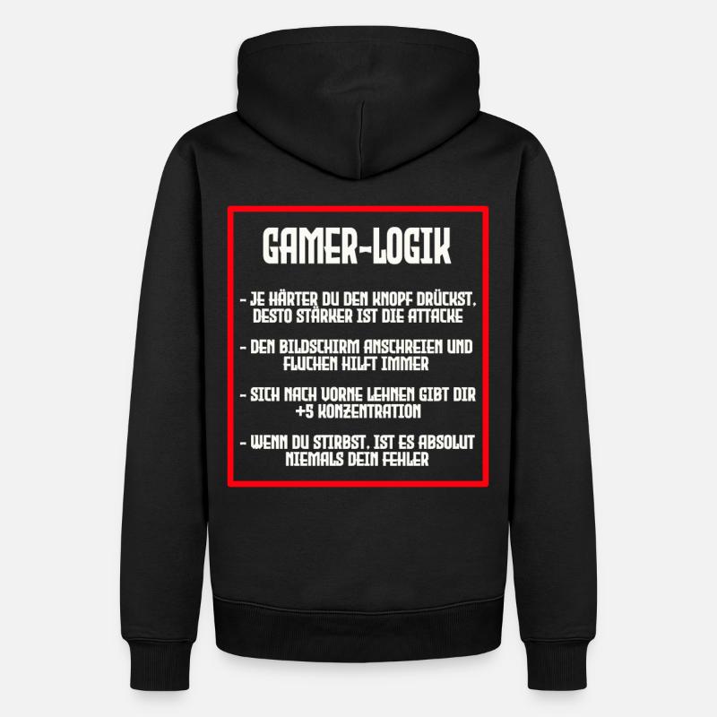 LOGIQUE DU GAMER - Sweat à capuche Premium bio Homme - noir