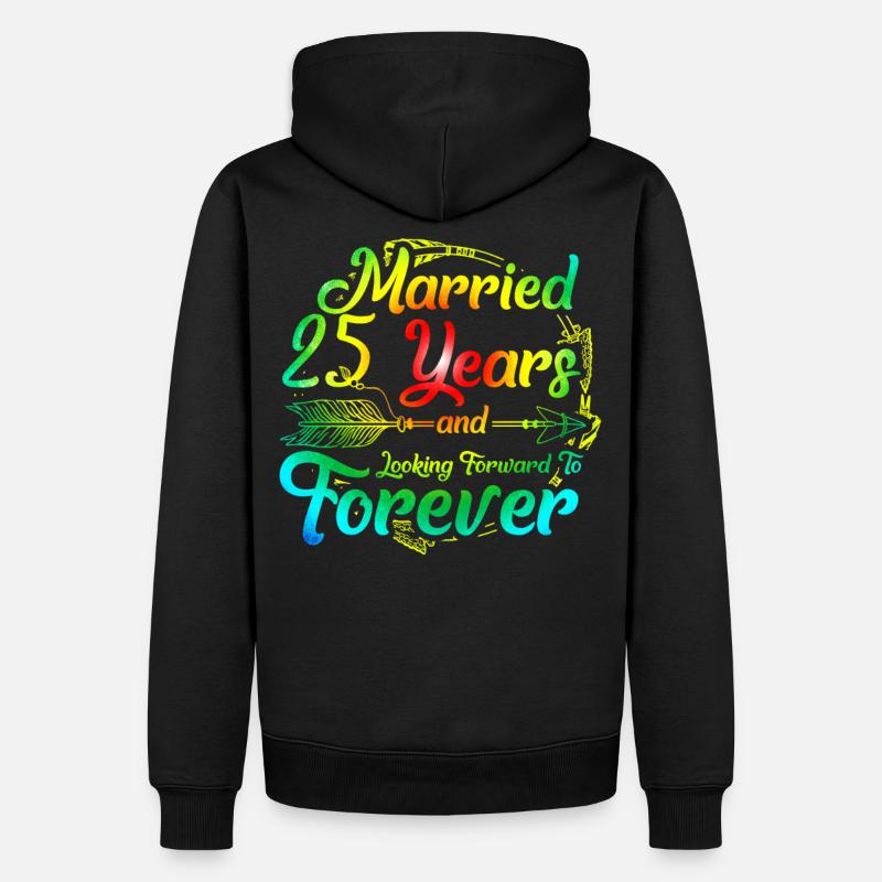 25e anniversaire de mariage - Sweat à capuche Premium bio Homme - noir