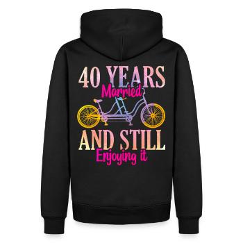 40e anniversaire de mariage - Sweat à capuche Premium bio Homme - noir - Dos - Nico (187cm)