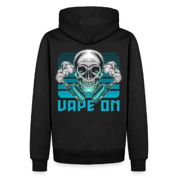 Vape On Vaper Dampfer E-Zigarette Dampfen Geschenk - Männer Premium Bio Hoodie - Schwarz - Hinten - Nico (187cm)