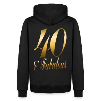 40 & Cadeau de Fabulous Pour le 40e anniversaire - Sweat à capuche Premium bio Homme - noir - Dos - Nico (187cm)