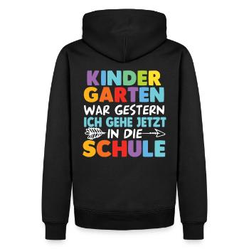 Kindergarten Abschied Schulanfang Schulkind - Männer Premium Bio Hoodie - Schwarz - Hinten - Nico (187cm)