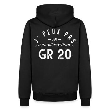 J'peux pas j'ai GR 20 sport randonnée rando - Sweat à capuche Premium bio Homme - noir - Dos - Nico (187cm)