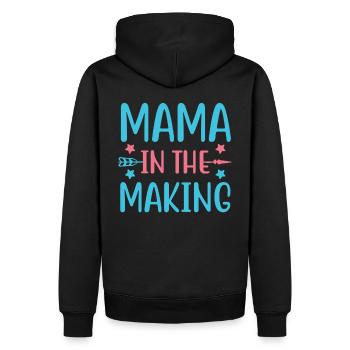 MAMAN DANS LA FÊTE DES MÈRES MAKING - Sweat à capuche Premium bio Homme - noir - Dos - Nico (187cm)