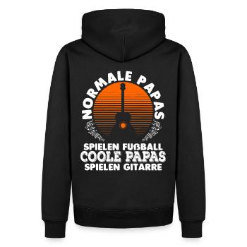 Gitarren Papa Gitarrenspieler Vater Vatertag - Männer Premium Bio Hoodie - Schwarz - Hinten - Nico (187cm)