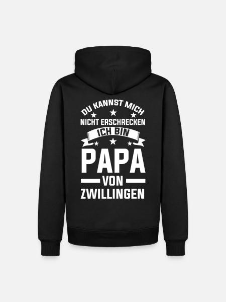 Zwillingspapa Vater Zwillinge Zwillingseltern - Männer Premium Bio Hoodie - Schwarz