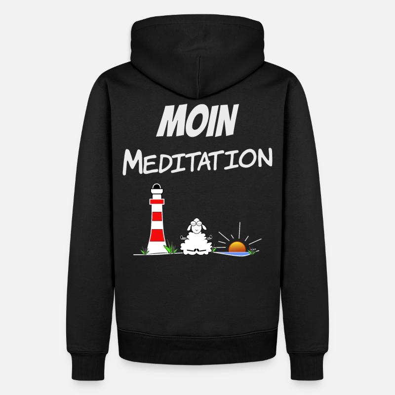 Moin Meditation - Männer Premium Bio Hoodie - Schwarz