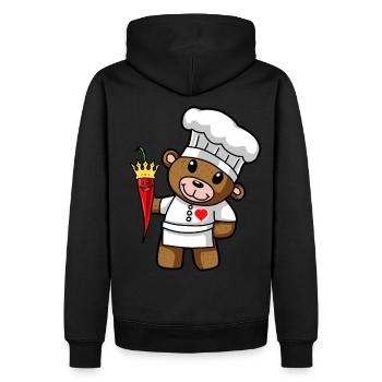 Teddy Bear Hot Chilli Chef Restaurant Kitchen. - Men’s Premium Organic Hoodie - black - Back - Nico (187cm)