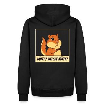 Lustiges Eichhörnchen, Nüsse Spruch Humor Squirrel - Männer Premium Bio Hoodie - Schwarz - Hinten - Nico (187cm)