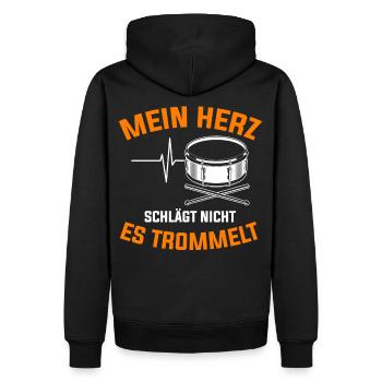 Trommel Trommler Trommeln Musikverein - Männer Premium Bio Hoodie - Schwarz - Hinten - Nico (187cm)