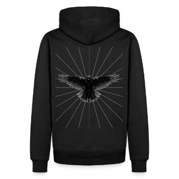 Rays Raven Crow Bird Bird Illustration Dark - Men’s Premium Organic Hoodie - black - Back - Nico (187cm)