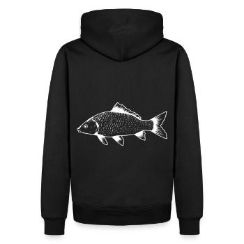 Fisch Angeln Fischen Angler Hobby Wassertiere - Männer Premium Bio Hoodie - Schwarz - Hinten - Nico (187cm)