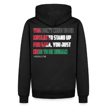FREE PALESTINE PALESTINA GAZA - Men’s Premium Organic Hoodie - black - Back - Nico (187cm)