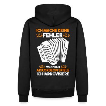Akkordeon Handklavier Akkordeonspieler - Männer Premium Bio Hoodie - Schwarz - Hinten - Nico (187cm)