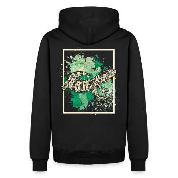 Salamandre - Sweat à capuche Premium bio Homme - noir - Dos - Nico (187cm)