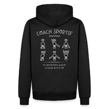 Sportif du Dimanche - Sweat à capuche Premium bio Homme - noir - Dos - Nico (187cm)