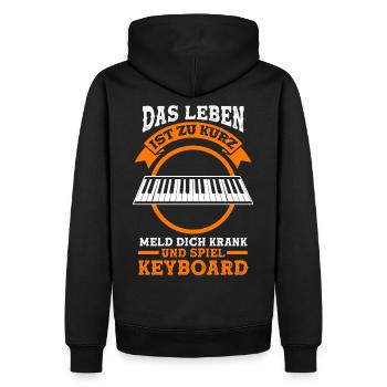 Keyboard Keyboarder Lustige Sprüche - Männer Premium Bio Hoodie - Schwarz - Hinten - Nico (187cm)