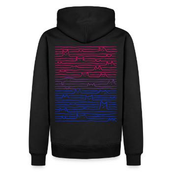 Bi-Pride-Cat Line Drapeau Bisexuel - Sweat à capuche Premium bio Homme - noir - Dos - Nico (187cm)
