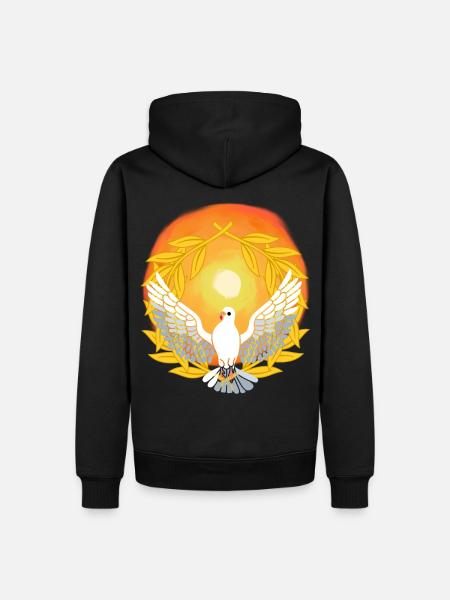 Luz del sol Paloma Dios Jesús Paz Creación - Sudadera con capucha prémium ecológica para hombre - negro